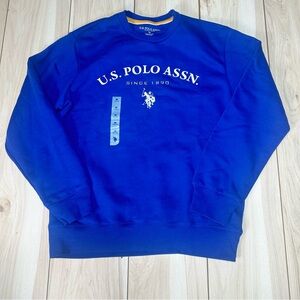 U.S. Polo Assn. Men's Medium M Crewneck Sweatshirt Blue 113671FC Fleece Logo New